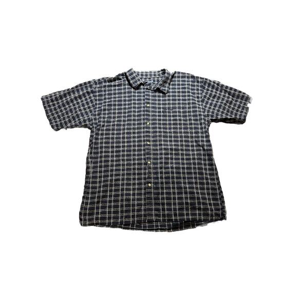 VINTAGE Big Dogs Shirt Mens 2XL XXL Blue Plaid 100% Cotton Button Up Pocket - Picture 1 of 6